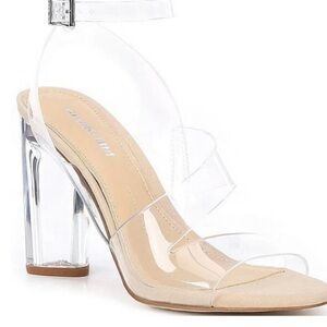 Gianni Bini Clear and Tan Heels